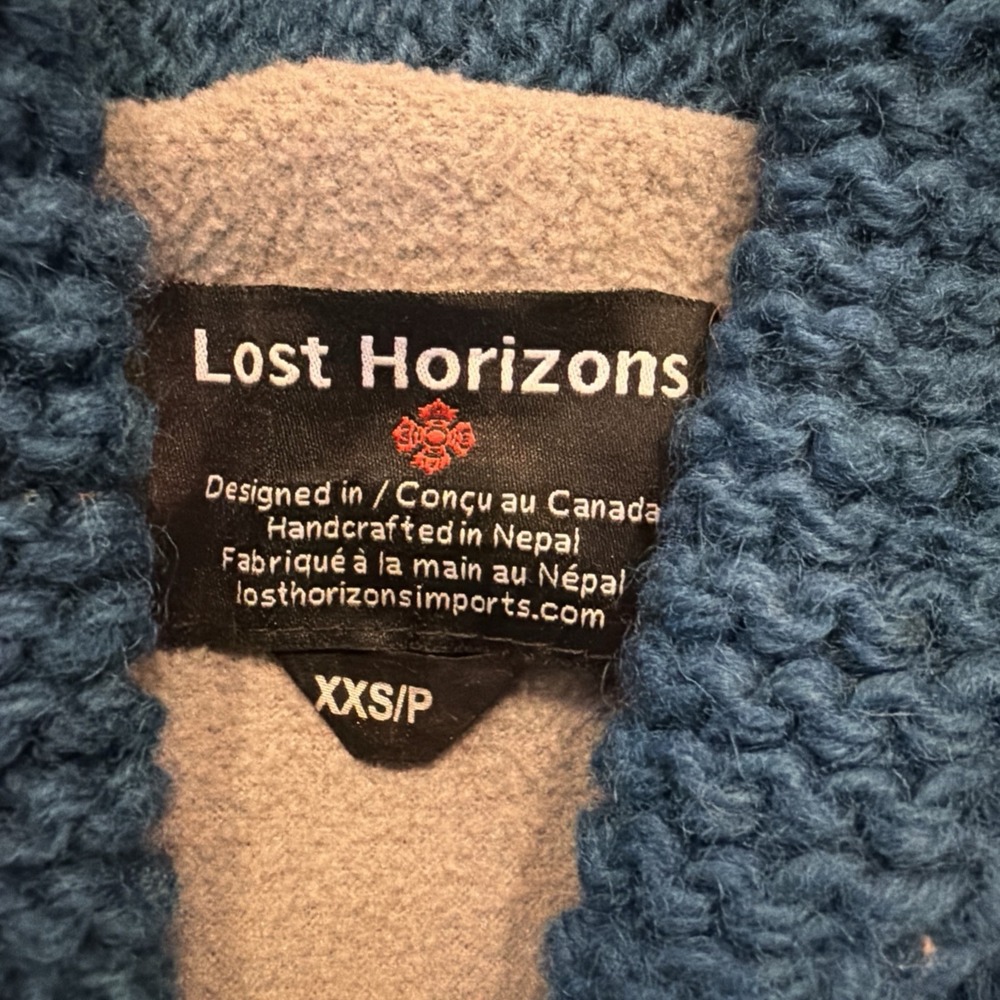 Sundance Lost Horizons XXS/P Blue Jorunn Nordic Cardigan Cowichan Sweater Jacket - Picture 5 of 16